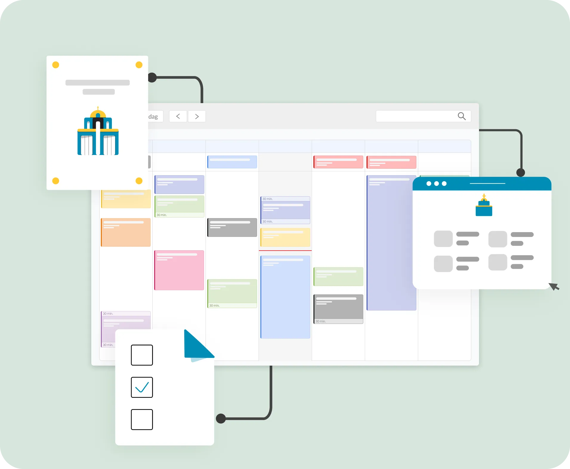 ChurchDesk kalender med integration i andre moduler