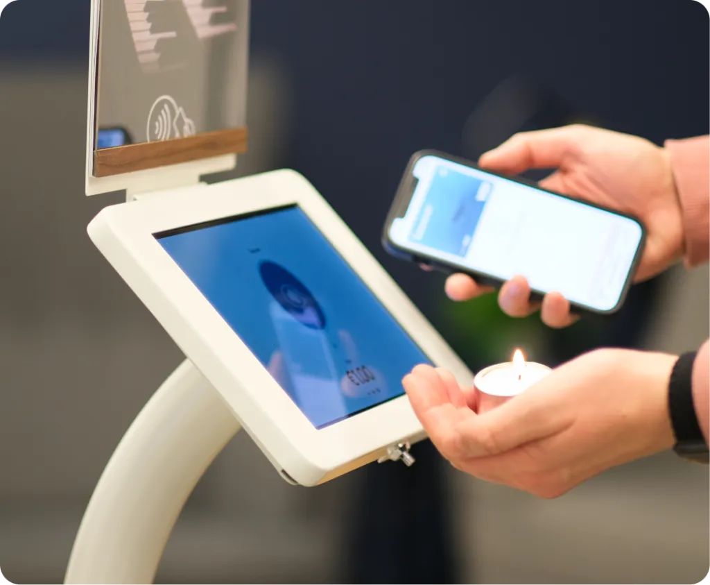 ChurchDesk Terminal für bargeldlose Spenden vor Ort