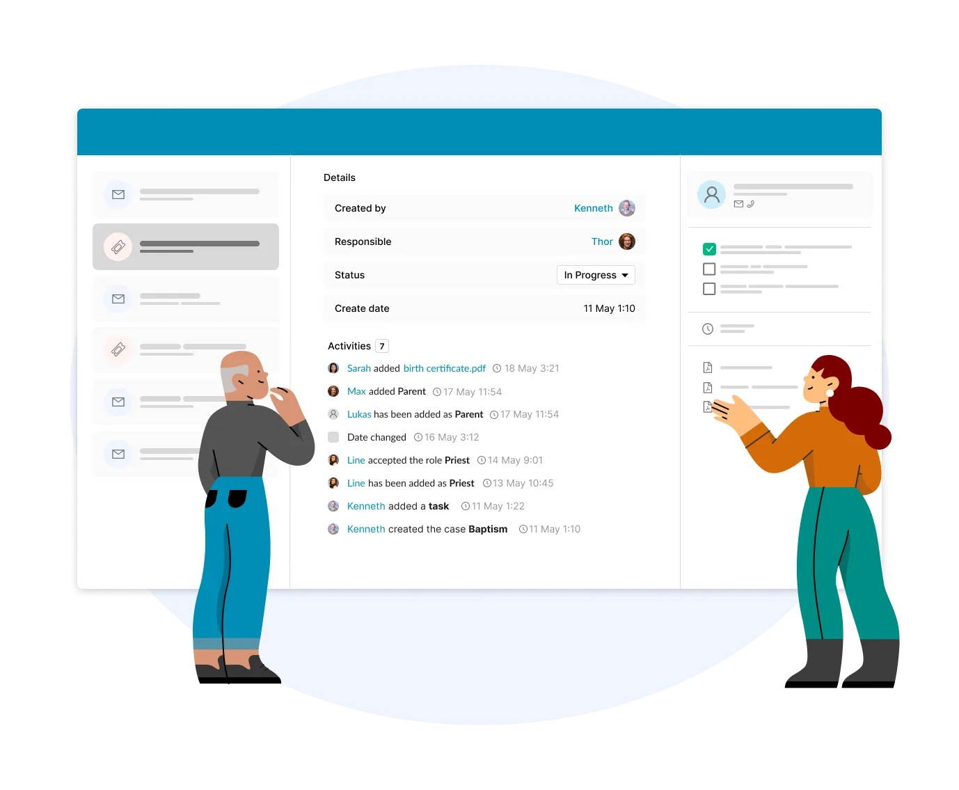 ChurchDesk Workflows – central workflow with a dedicated digital inbox
