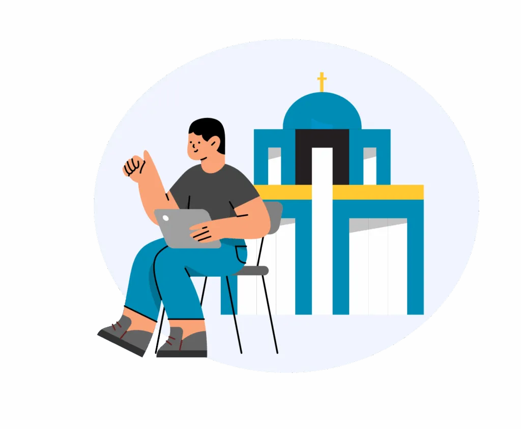 Illustration: ChurchDesk begleitet eine Gemeinde beim Aufbau ihrer Webseite