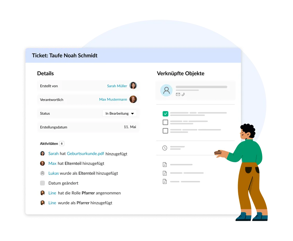 ChurchDesk Workflows Ticketsystem mit Aufgaben, Fristen und Verantwortlichkeiten